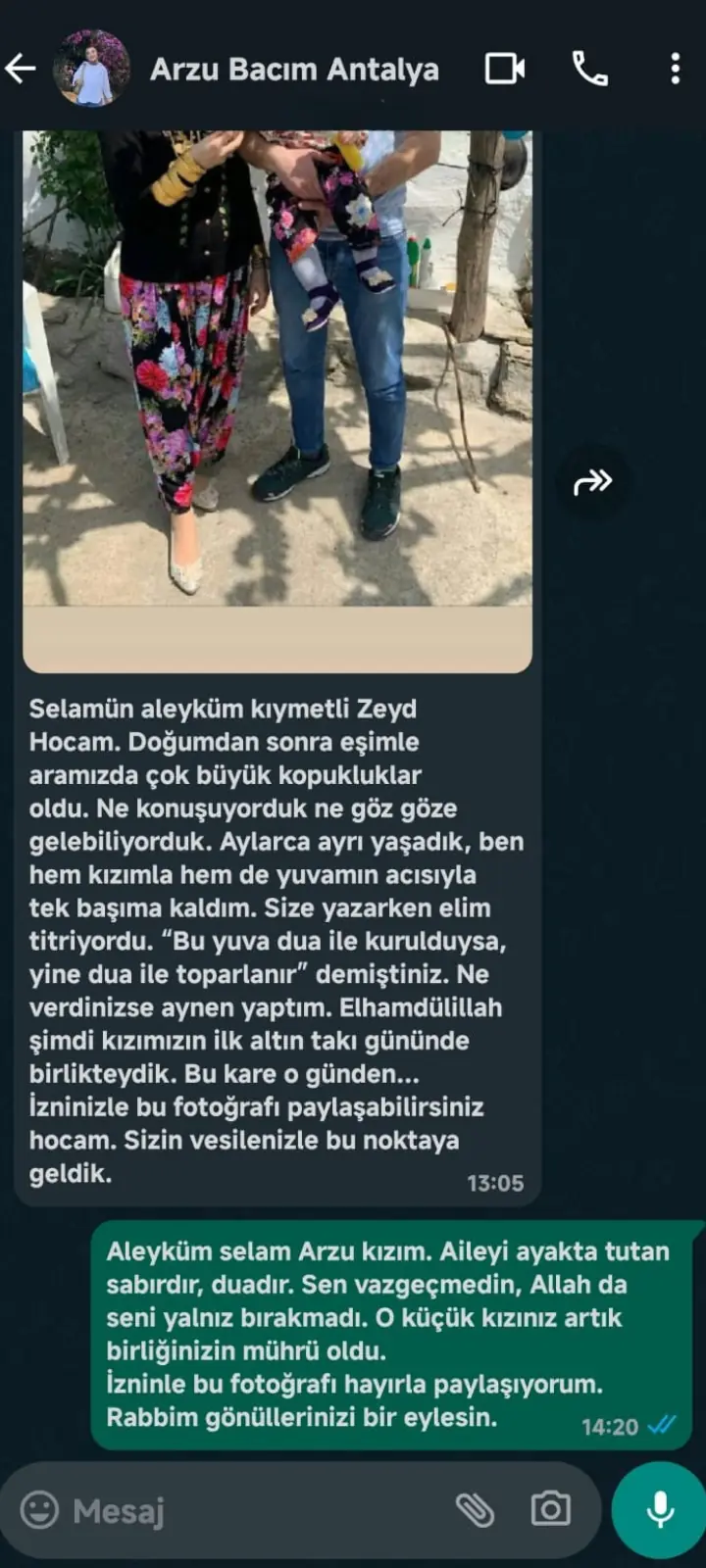 Arzu Bacım (Antalya) – Aile Birliği Yeniden Kuruldu